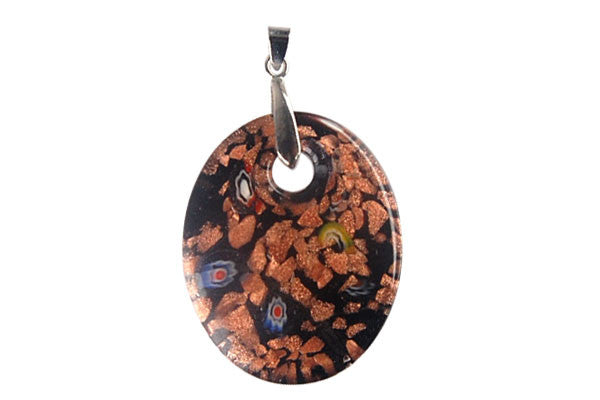 Lampwork Art Glass Flat Oval Pendants - 10 Styles