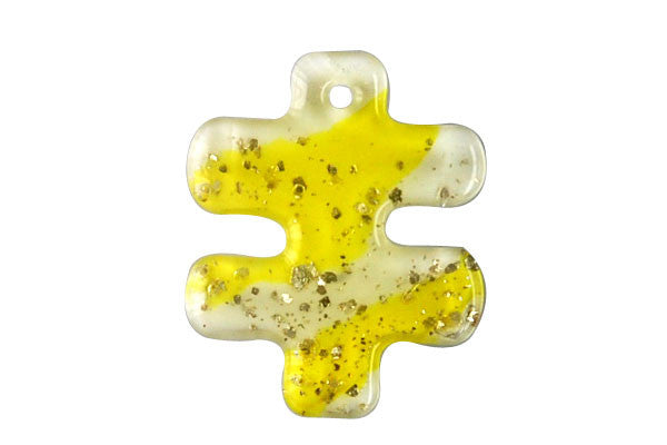 Lampwork Art Glass Puzzle Piece Pendants - 6 Styles