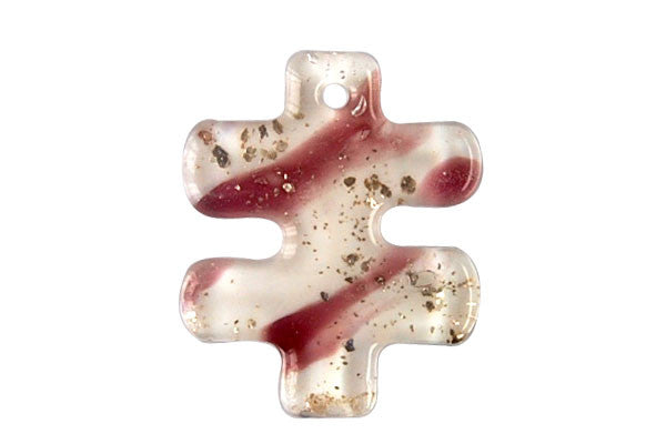 Lampwork Art Glass Puzzle Piece Pendants - 6 Styles
