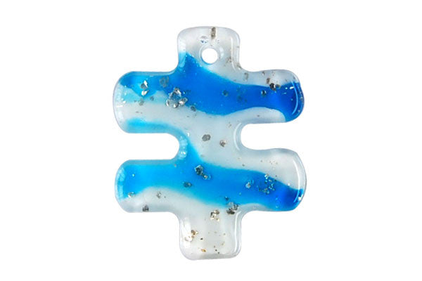 Lampwork Art Glass Puzzle Piece Pendants - 6 Styles