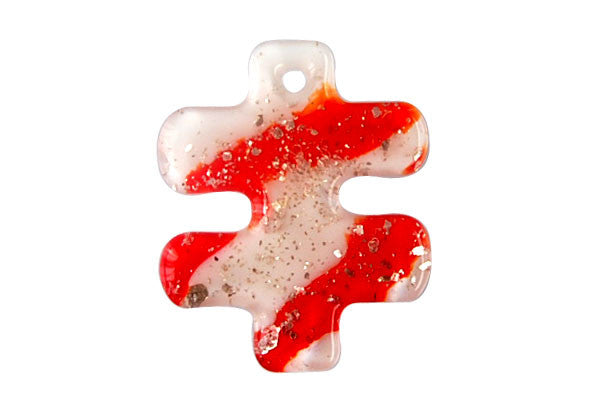 Lampwork Art Glass Puzzle Piece Pendants - 6 Styles