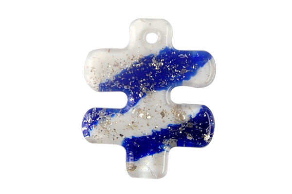 Lampwork Art Glass Puzzle Piece Pendants - 6 Styles