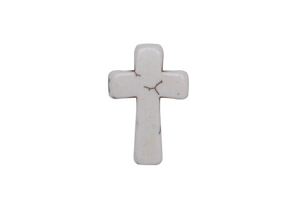 Howlite (Gray Matrix) Cross Style 2 - 30x45mm - Piece - unbranded Howlite pendant for jewelry making