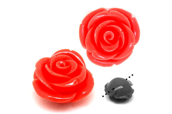 Synthetic Coral (Pink) Rose Vertical Drilled - 36mm - Piece - unbranded Synthetic Coral pendant for jewelry making