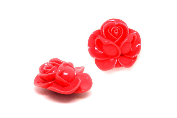 Synthetic Coral (Pink) Rose 02 - 36mm - Piece - unbranded Synthetic Coral pendant for jewelry making