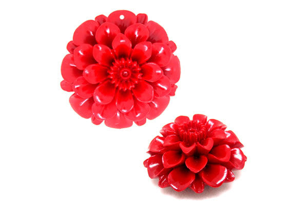 Synthetic Coral (Red) Flower 01 - 36mm - Piece - unbranded Synthetic Coral pendant for jewelry making