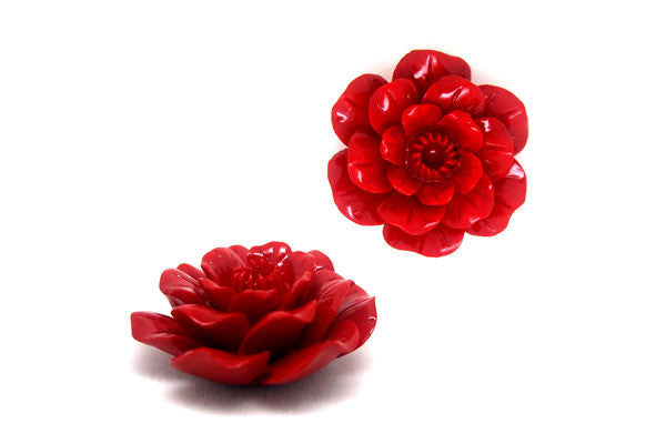 Synthetic Coral (Red) Flower - 36mm - Piece - unbranded Synthetic Coral pendant for jewelry making