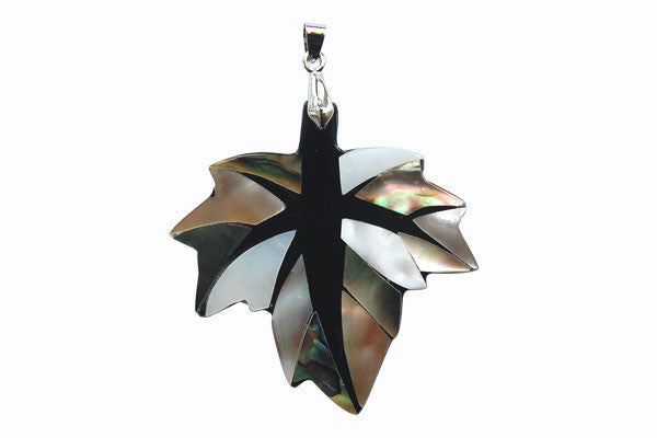 Abalone Maple Leaf - 54x62mm - Piece - unbranded Abalone Shell pendant for jewelry making
