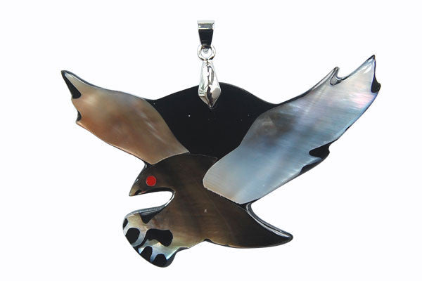 Abalone Flying Eagle - 42x70mm - Piece - unbranded Abalone Shell pendant for jewelry making