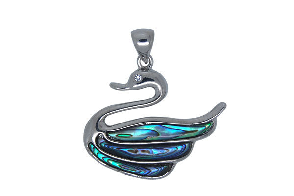 Abalone Swan - 35x47mm - Piece - unbranded Abalone Shell pendant for jewelry making