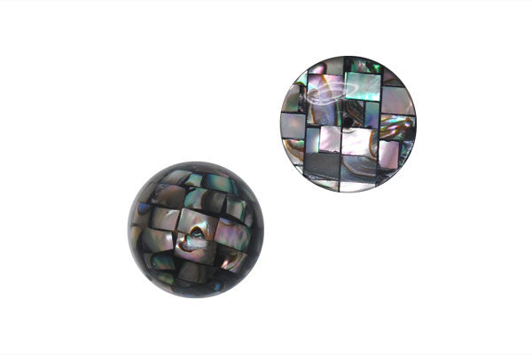Shell Beads - 3 Styles Beads - Black - Shell Mosaic Half Drilled - 16mm - pair - unbranded beads for jewelry making
