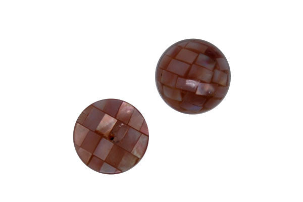 Shell Beads - 3 Styles Beads - Lavender - Shell Mosaic Half Drilled - 16mm - pair - unbranded beads for jewelry making
