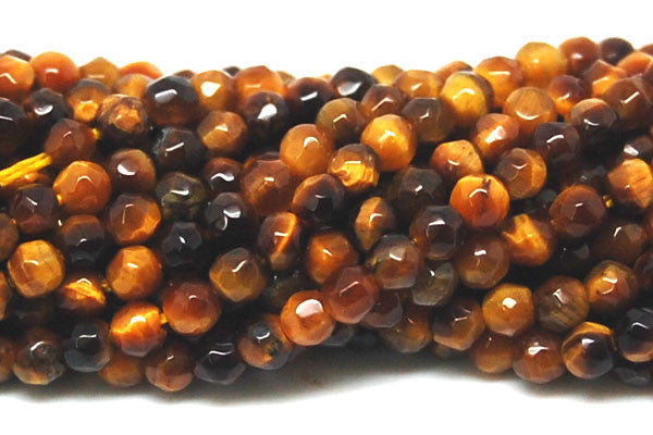 Tiger's Eye Beads - Faceted Round - 2mm - 16-inch - unbranded beads for jewelry making