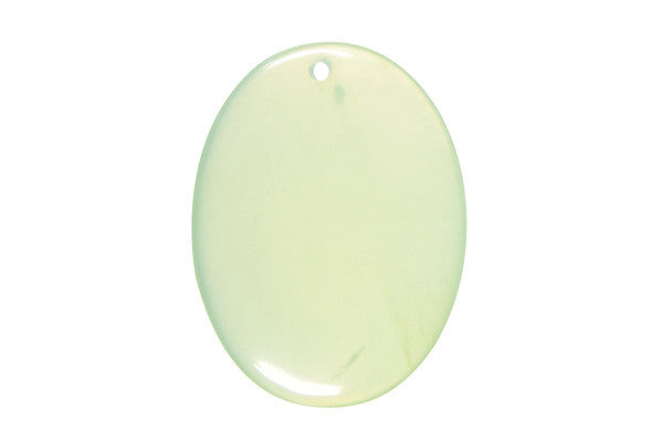 New Jade Flat Oval - 30x40mm - Piece - unbranded New Jade pendant for jewelry making