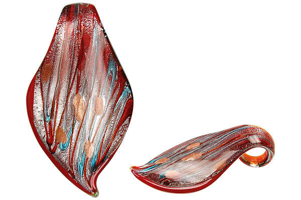 Lampwork Art Glass Smooth Leaf Pendants - 52 Styles