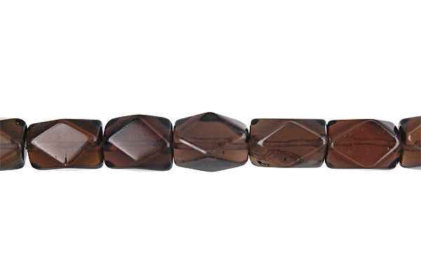 Smoky Quartz Glass Beads - Faceted Nugget Dark - 10x14mm - 16-inch - unbranded beads for jewelry making