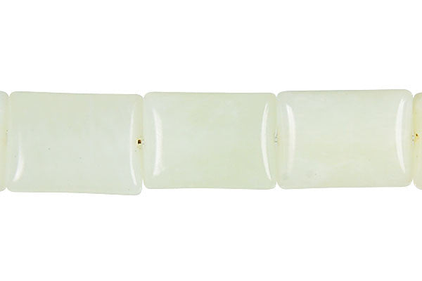 New Jade Beads - Puffy Rectangle (Light) - 8x10mm - 16-inch - unbranded beads for jewelry making