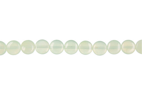 New Jade Beads - Coin (Light) - 8x8mm - 16-inch - unbranded beads for jewelry making