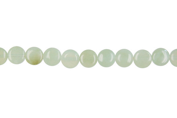 New Jade Beads - Coin - 8x8mm - 16-inch - unbranded beads for jewelry making