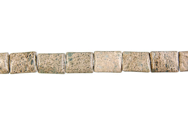 Aqua Terra Jasper Beads - Flat Rectangle (B) - 8x12mm - 16-inch - unbranded beads for jewelry making