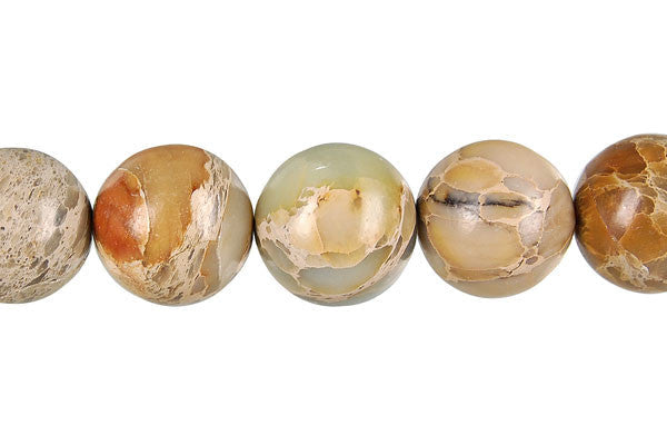 Aqua Terra Jasper Beads - Round - 14mm - 16-inch - unbranded beads for jewelry making