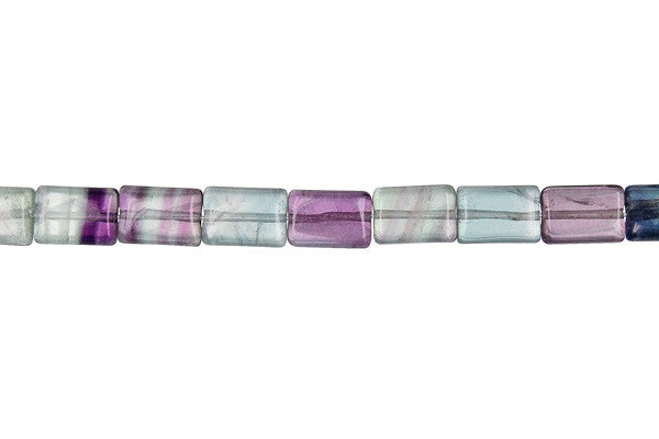 Fluorite Beads - AA) Flat Rectangle - 7x10mm - 16-inch - unbranded beads for jewelry making