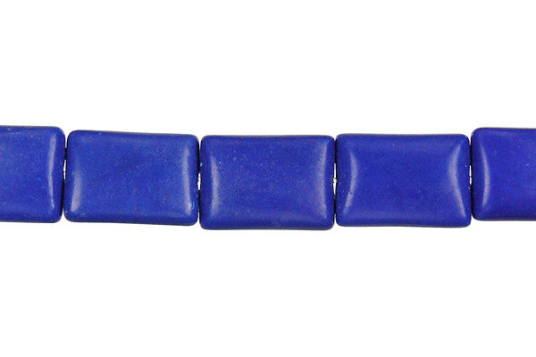 Lapis Beads - Dyed) Flat Rectangle - 15x20mm - 16-inch - unbranded beads for jewelry making