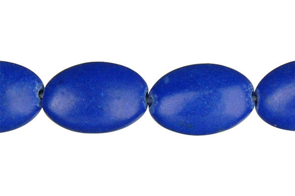 Lapis Beads - Dyed) Flat Oval - 13x18mm - 16-inch - unbranded beads for jewelry making
