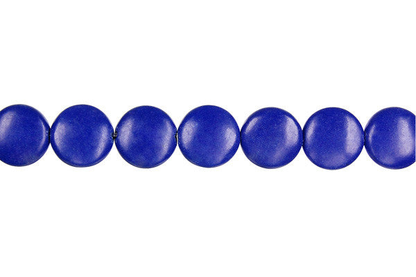 Lapis Beads - Dyed) Coin - 12x12mm - 16-inch - unbranded beads for jewelry making