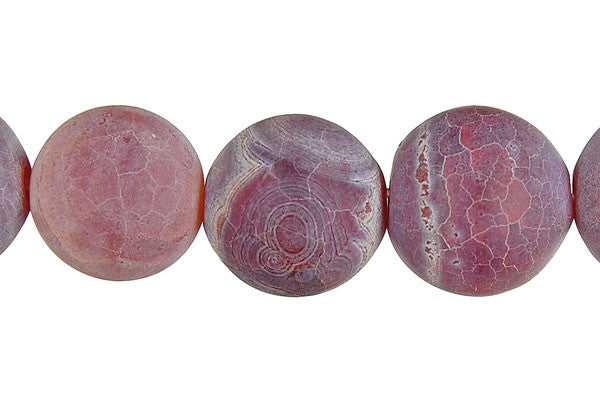 Fire Crackle Agate Beads - Matta Fire Agate Round (Red) - 15mm - 15-16-inch - unbranded beads for jewelry making