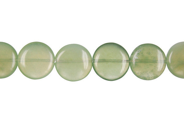 New Jade Beads - Coin - 16x16mm - 16-inch - unbranded beads for jewelry making