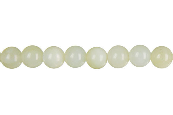 New Jade Beads - Round (Light) - 10mm - 16-inch - unbranded beads for jewelry making