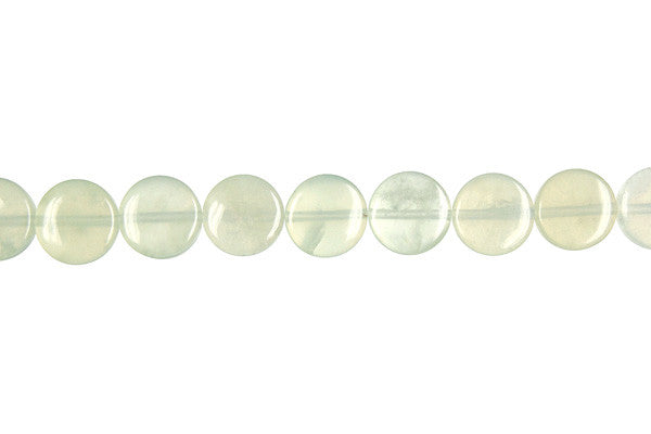 New Jade Beads - Coin (Light) - 10x10mm - 16-inch - unbranded beads for jewelry making