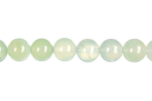 New Jade Beads - Round (Light) - 12mm - 16-inch - unbranded beads for jewelry making