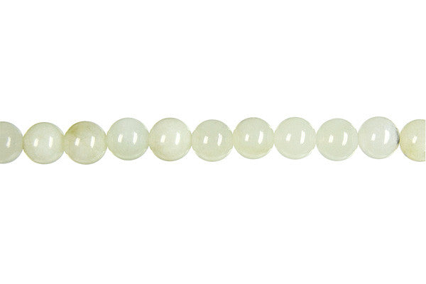New Jade Beads - Round (Light) - 8mm - 16-inch - unbranded beads for jewelry making