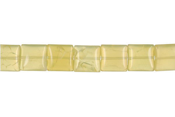 Yellow Opal Beads - Flat Square (Light A) - 12x12mm - 16-inch - unbranded beads for jewelry making