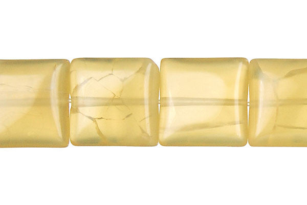Yellow Opal Beads - Flat Square (Light A) - 16x16mm - 16-inch - unbranded beads for jewelry making