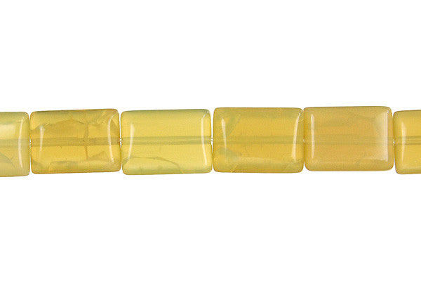 Yellow Opal Beads - Flat Rectangle (Light A) - 10x14mm - 16-inch - unbranded beads for jewelry making