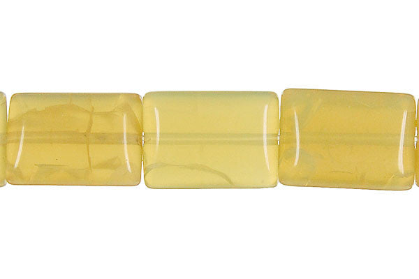 Yellow Opal Beads - Flat Rectangle (Light A) - 12x16mm - 16-inch - unbranded beads for jewelry making