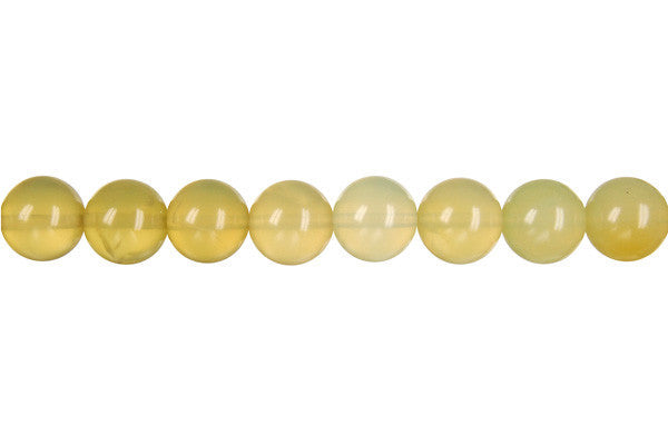 Yellow Opal Beads - Round (Light A) - 10mm - 16-inch - unbranded beads for jewelry making