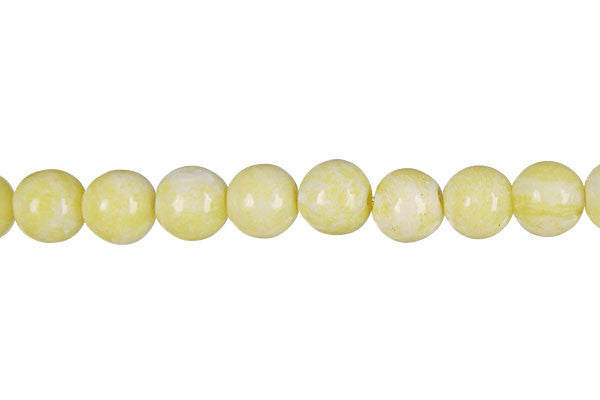 Lemon Jade Beads - Round (A) - 6mm - 16-inch - unbranded beads for jewelry making