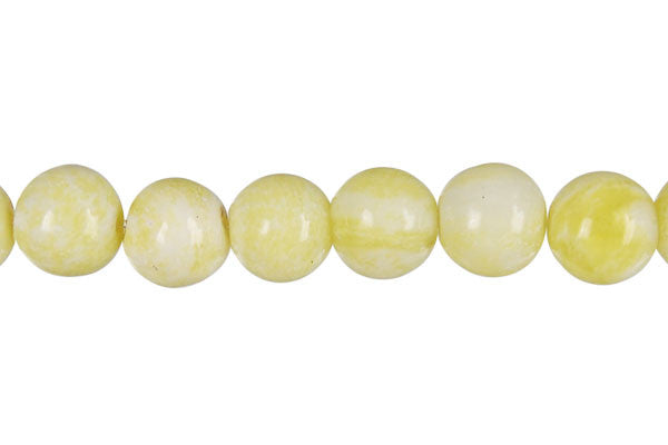 Lemon Jade Beads - Round (A) - 8mm - 16-inch - unbranded beads for jewelry making