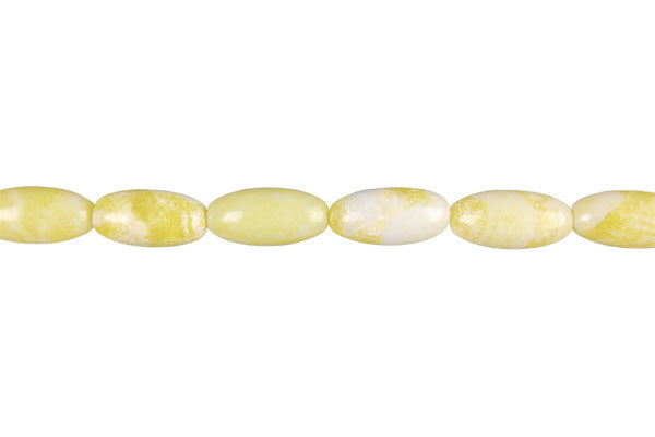 Lemon Jade Beads - Rice - 6x9mm - 16-inch - unbranded beads for jewelry making