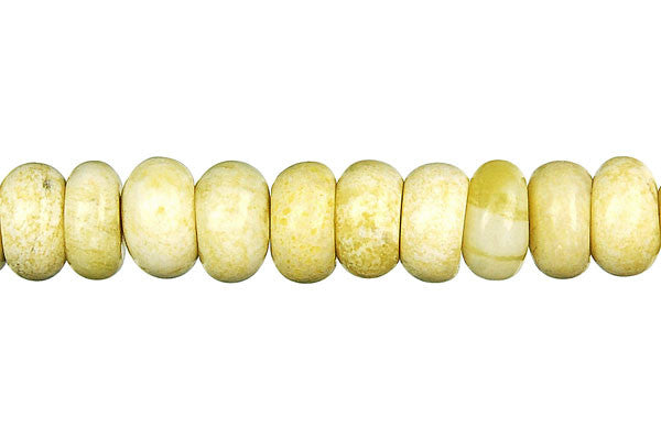 Lemon Jade Beads - Rondelle - 5x8mm - 16-inch - unbranded beads for jewelry making