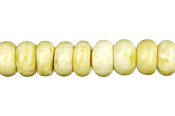 Lemon Jade Beads - Rondelle - 6x10mm - 16-inch - unbranded beads for jewelry making