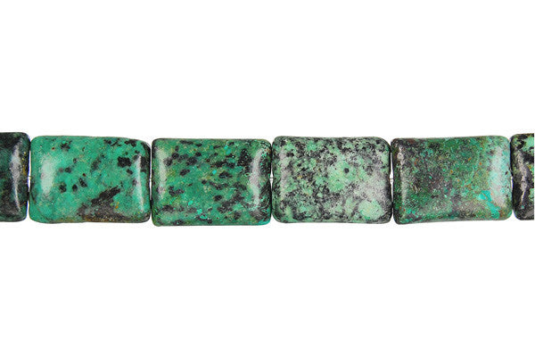 African Turquoise Beads - Dark) Flat Rectangle (Dark) - 13x18mm - 16-inch - unbranded beads for jewelry making