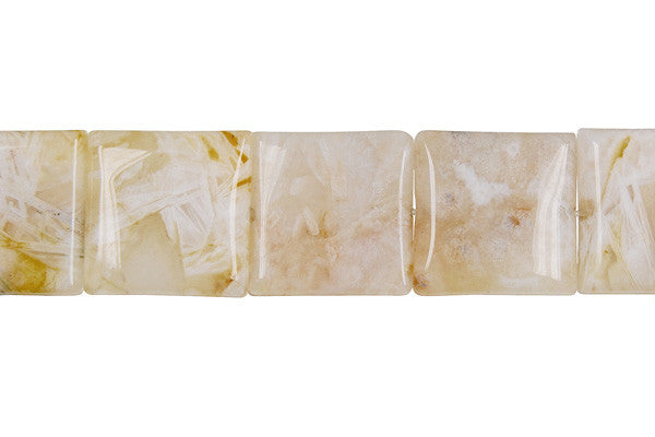 Bamboo Leaf Agate Beads - Square - 20x20mm - 16-inch - unbranded beads for jewelry making