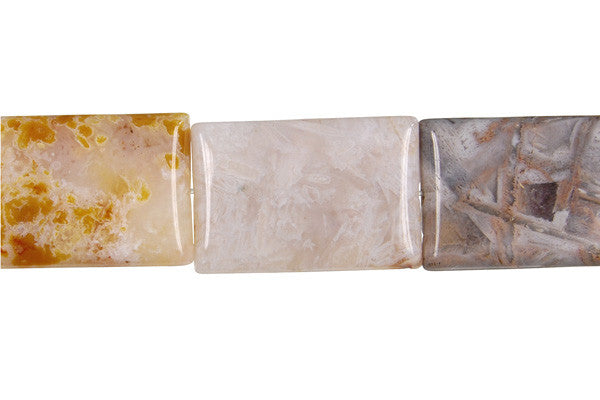 Bamboo Leaf Agate Beads - Rectangle - 20x30mm - 16-inch - unbranded beads for jewelry making