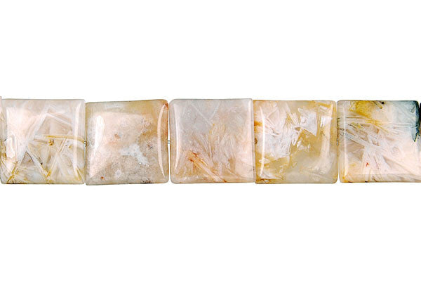Bamboo Leaf Agate Beads - Square - 10x10mm - 16-inch - unbranded beads for jewelry making