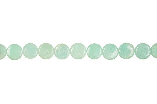 Amazonite Beads - Coin (Light) - 8x8mm - 16-inch - unbranded beads for jewelry making